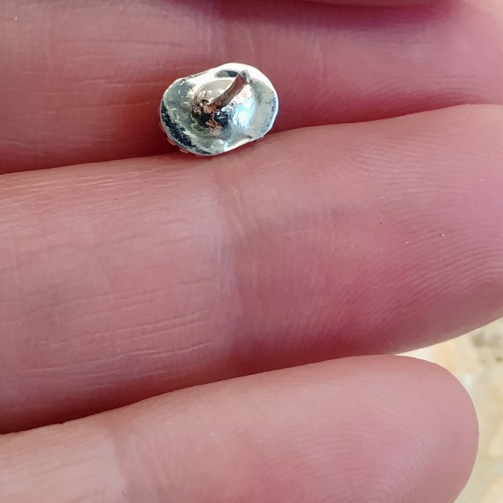 Sterling Silver Labradorite Stud Earrings Teardrop Dainty Elegant Boho 1/2" - Picture 4 of 5